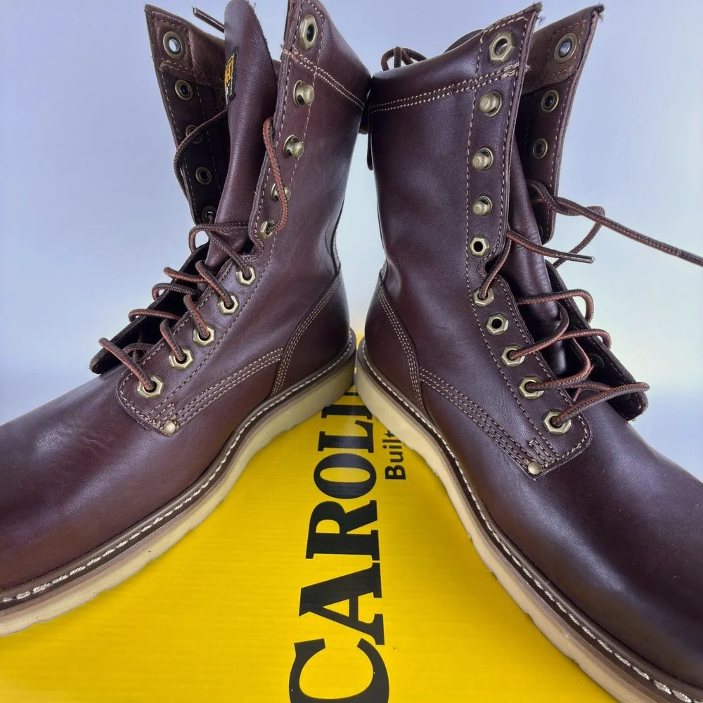 Carolina CA8549 Mens 8 D Brown Leather Soft Toe Steel Shank Work Boots‎ NIB
